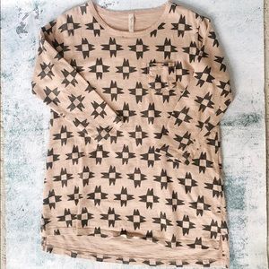 Rylee + Cru Long Sleeve Printed Tunic Dress